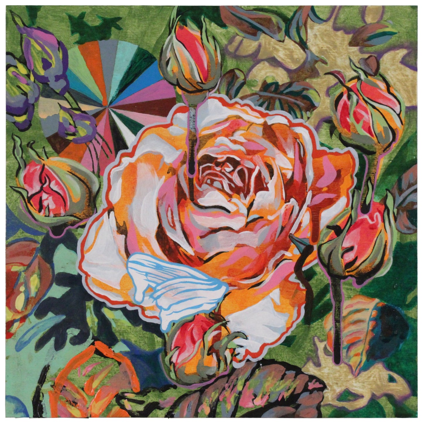 Rose and Buds original Canadian art by John Capitano